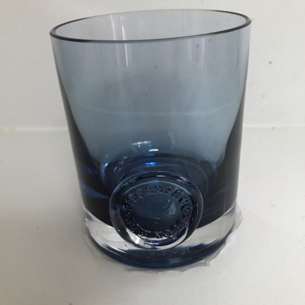 Tiffany & Co (4) ink blue whiskey glasses with Tiffany seal.